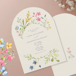 Convites Casamento de Flor Silvestre Elegante