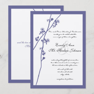 Convites Casamento de Flor Silvestre Roxa Crepúsculo Periwi