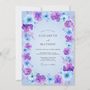 Convites Casamento de Flor Silvestre Violeta Periwinkle