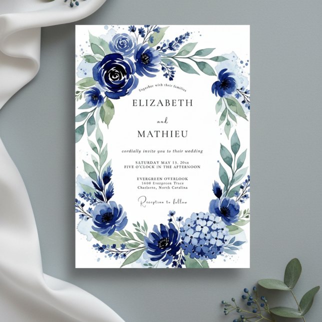Convites Casamento de Flora Botânica Naval (Criador carregado)