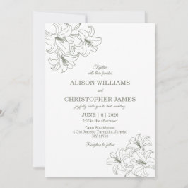 Convites Casamento de Flora Conrners Simples e Elegante Sag
