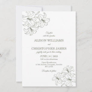 Convites Casamento de Flora Conrners Simples e Elegante Sag