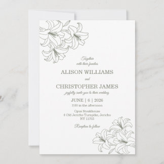 Convites Casamento de Flora Conrners Simples e Elegante Sag