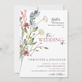 Convites Casamento de Florais Boho Modernos | Flor Silvestr