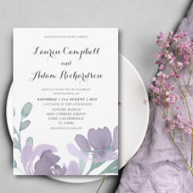Casamento de Florais Roxos em Aquarela Boho Dusty 