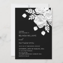 Casamento de Flores 3D Preto e Branco 