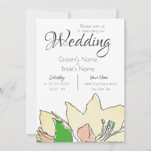 Convites Casamento de Flores Amarelas