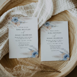 Convites Casamento de Flores Aquáticas de Boho Moderno Eleg