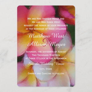 Convites Casamento de Flores Aquáticas Frangipani Plumeria