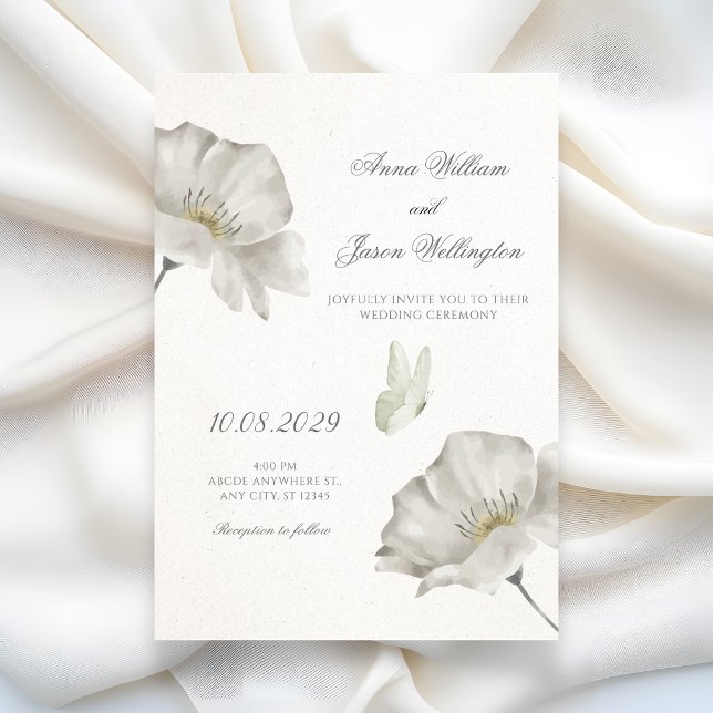 Convites Casamento de flores brancas (Criador carregado)