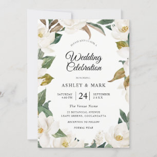 Convites Casamento de Flores Brancas de Frota Botânica