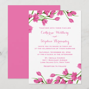 Convites Casamento De Flores Brancas E Rosa Flóridas Fuchs