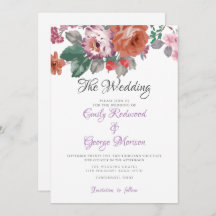 Casamento de Flores Coloridas de Aquarela