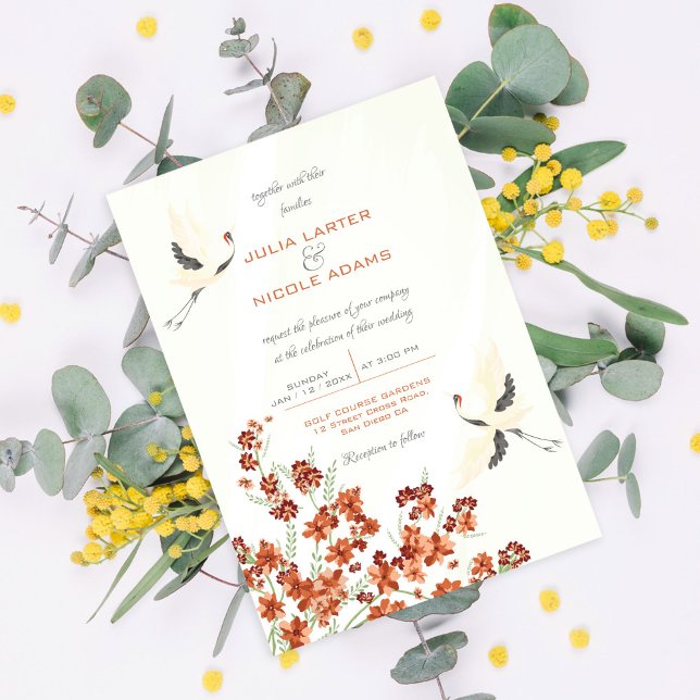Convites Casamento de Flores da Primavera dos Pássaros que  (Criador carregado)