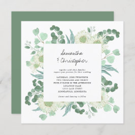 Convites Casamento de Flores de Água Eucalyptus Greenery
