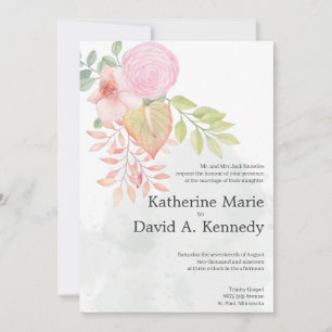 Convites Casamento de Flores de Aquarela Bonita Boho