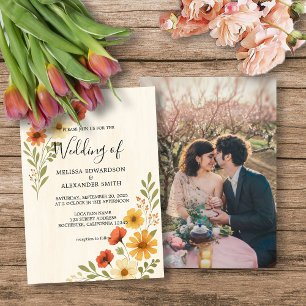 Convites Casamento de flores de aquarela botânica russa
