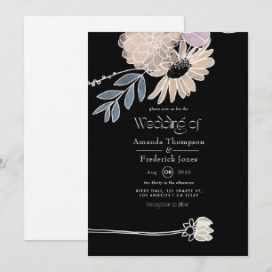 Convites Casamento de Flores de Aquarela Moderna