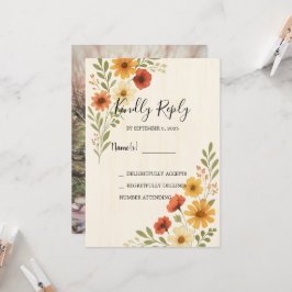 Convites Casamento de flores de aquarela russa RSVP