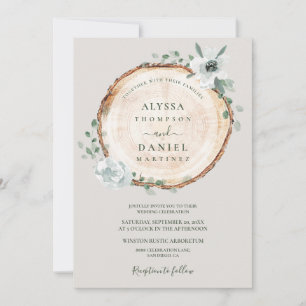 Convites Casamento de Flores de Aquarela Rustic Woodland