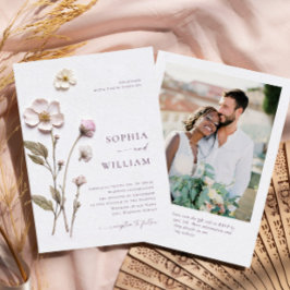 Convites Casamento de Flores de Arte Pastel Boho