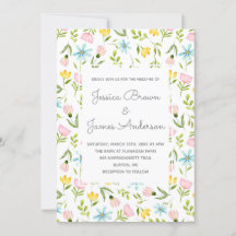 Casamento de Flores de Cola de Primavera de Aquare