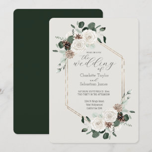 Convites Casamento De Flores De Emerald Green E Creme