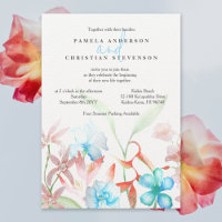 Casamento de Flores de Heliconia Laranja, Hibiscus