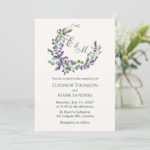 Convites Casamento de Flores de Lavandas de Folhagem Eucaly