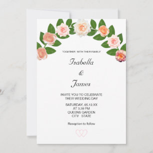 Convites Casamento de Flores de Louro e Rosa