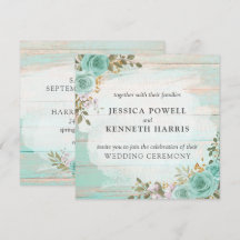 Casamento de Flores de Madeira Rústica Turquesa Vi