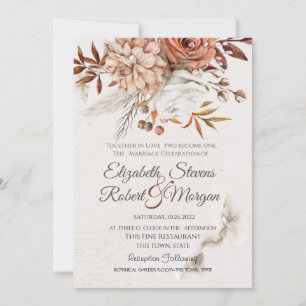 Convites Casamento de Flores de Outono