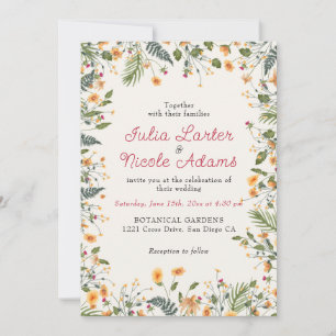Convites Casamento de Flores de Pedônias de Daffodils Botân