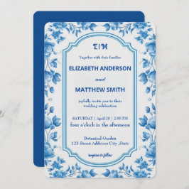 Convites Casamento de Flores de Sobreposição Moderna e Bran