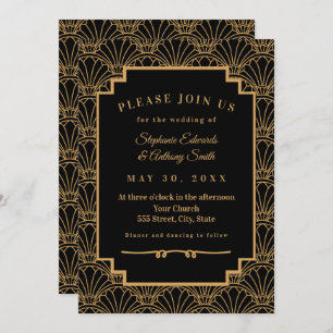 Convites Casamento de Flores de Ventiladores de Arte Negra