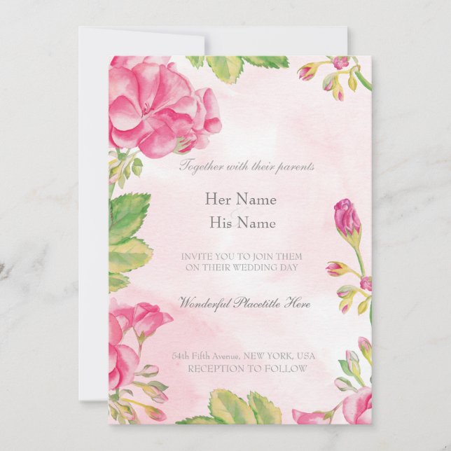 Convites Casamento de Flores de Verão (Frente)