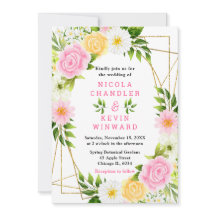 Casamento de Flores e Folhagens Cor-de-Rosa e Amar