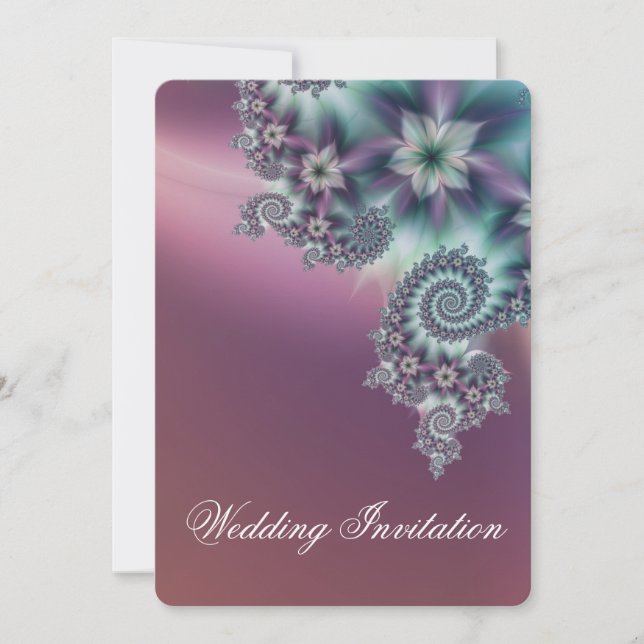 Convites Casamento de flores espirais (Frente)