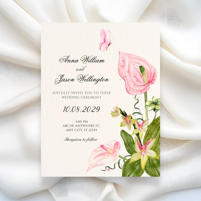 Convites Casamento de flores estéticas em flor (Criador carregado)