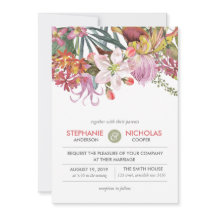 Casamento de flores exóticas com cor de água pinta