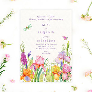 Convites Casamento de flores irlandesas aquarela 