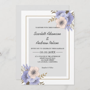 Convites Casamento De Flores Lilac E Beige