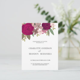 Convites Casamento de Flores Modernas do Jardim Borgonha
