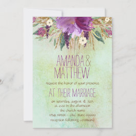Convites Casamento de Flores Pintadas à Aquarela