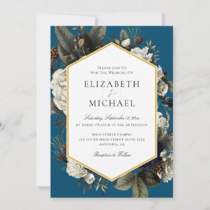 Convites Casamento de Flores Pintadas com Buquê de Marfim