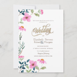 Convites Casamento de Flores Rosa de Jardim