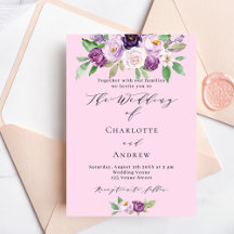Casamento de flores roxas rosa com folhagens em sc