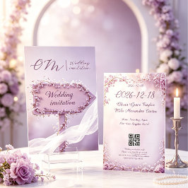 Convites Casamento de flores roxas suaves