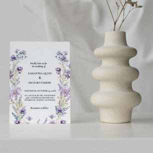 Convites Casamento de Flores Roxo-Elegante