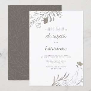 Convites Casamento De Flores Russas Por Aquarelas Desenhada
